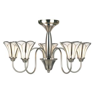 Endon ARIA-5SN 5 Light Pendant In Satin Nickel *Order Glass Separately*