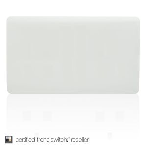 Trendi, Artistic Modern Double Blanking Plate, Gloss White Finish, BRITISH MADE, (25mm Back Box Required), 5yrs Warranty
