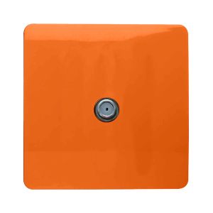Trendi, Artistic Modern F-Type Satellite 1 Gang Orange Finish, BRITISH MADE, (25mm Back Box Required), 5yrs Warranty