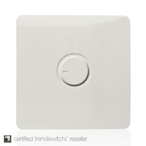 Trendi, Artistic Modern 1 Gang Fan Speed Controller Ice White Finish, (35mm Back Box Required), 5yrs Warranty