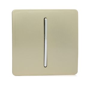 Trendi, Artistic Modern 1 Gang 3 Way Intermediate Champagne Gold Finish, BRITISH MADE, (25mm Back Box Required), 5yrs Warranty