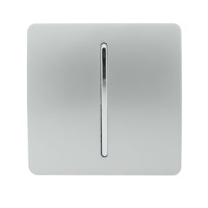 Trendi, Artistic Modern 1 Gang 3 Way Intermediate Silver Finish, BRITISH MADE, (25mm Back Box Required), 5yrs Warranty