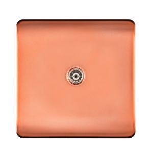Trendi, Artistic Modern TV Co-Axial 1 Gang Copper Finish, BRITISH MADE, (25mm Back Box Required), 5yrs Warranty