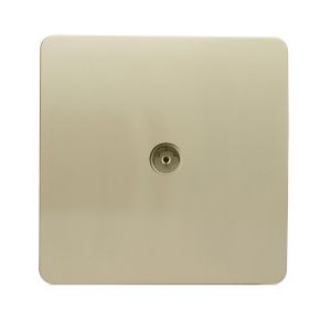 Trendi, Artistic Modern TV Co-Axial 1 Gang Champagne Gold Finish, BRITISH MADE, (25mm Back Box Required), 5yrs Warranty