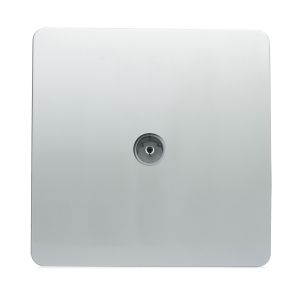 Trendi, Artistic Modern TV Co-Axial 1 Gang Silver Finish, BRITISH MADE, (25mm Back Box Required), 5yrs Warranty