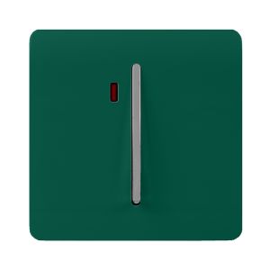 Trendi, Artistic Modern 20 Amp Neon Insert Double Pole Switch Dark Green Finish, BRITISH MADE, (25mm Back Box Required), 5yrs Warranty