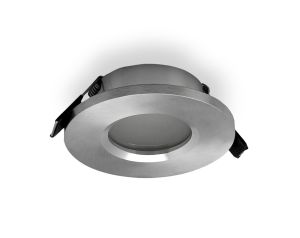 Atlantis Recessed Downlight 8.3cm Round, GU10 (Max 50W), Brushed Aluminium, Cutout 58mm, Cut Out: 58mm, Lampholder Included