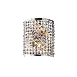 Ava Rectangle Wall Lamp 2 Light G9 Polished Chrome/Crystal