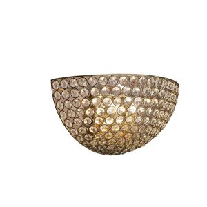 Ava Wall Lamp Circular 2 Light G9 French Gold/Crystal