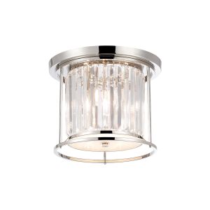 Munito IP 36cm Ceiling, 3 x G9, IP44, Polished Nickel / Clear
