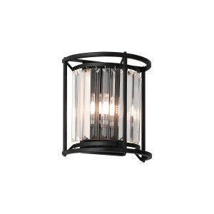 Munito IP Wall Lamp, 2 x G9, IP44, Satin Black / Clear