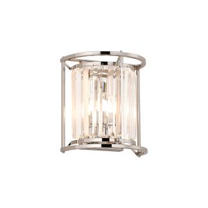 Munito IP Wall Lamp, 2 x G9, IP44, Polished Nickel / Clear