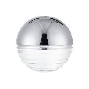 Fiorella 15cm Two-Tone Round Spiral Glass Shade (A), Chrome/Clear
