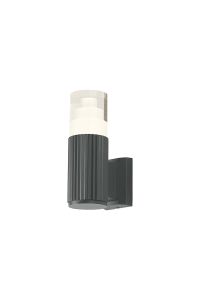 Gullo Ribbed Line Wall Lamp With Tier Pattern Acrylic Shade, 1 x GU10, IP54, Grey/Clear, 2yrs Warranty