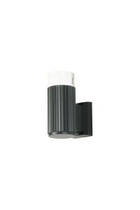 Gullo Ribbed Line Wall Lamp With Short Diagonal Pattern Acrylic Shade, 1 x GU10, IP54, Grey/Clear/Frosted, 2yrs Warranty