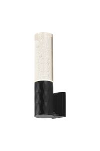 Gullo Diamond Pattern Wall Lamp With Bubble Acrylic Shade, 1 x GU10, IP54, Black/Clear, 2yrs Warranty