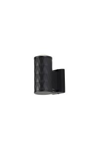 Gullo Diamond Pattern Wall Lamp With Dome Acrylic Shade, 1 x GU10, IP54, Black/Clear/Frosted, 2yrs Warranty