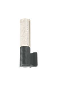 Gullo Diamond Pattern Wall Lamp With Bubble Acrylic Shade, 1 x GU10, IP54, Grey/Clear, 2yrs Warranty