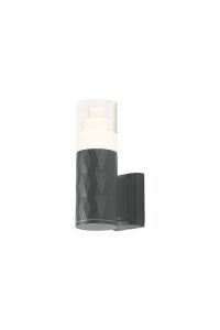 Gullo Diamond Pattern Wall Lamp With Tier Pattern Acrylic Shade, 1 x GU10, IP54, Grey/Clear, 2yrs Warranty