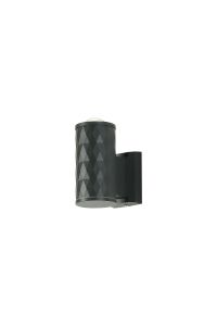 Gullo Diamond Pattern Wall Lamp With Dome Acrylic Shade, 1 x GU10, IP54, Grey/Clear/Frosted, 2yrs Warranty