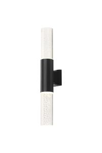 Gullo Ribbed Line Wall Lamp With Bubble Acrylic Shade, 2 x GU10, IP54, Black/Clear, 2yrs Warranty