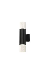 Gullo Ribbed Line Wall Lamp With Bubble Acrylic Shade, 2 x GU10, IP54, Black/Clear, 2yrs Warranty