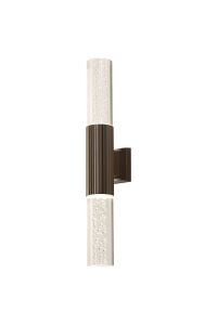 Gullo Ribbed Line Wall Lamp With Bubble Acrylic Shade, 2 x GU10, IP54, Dark Brown/Clear, 2yrs Warranty