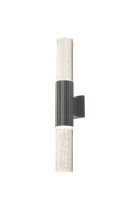 Gullo Ribbed Line Wall Lamp With Bubble Acrylic Shade, 2 x GU10, IP54, Grey/Clear, 2yrs Warranty