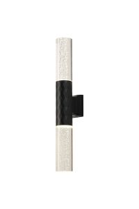 Gullo Diamond Pattern Wall Lamp With Bubble Acrylic Shade, 2 x GU10, IP54, Black/Clear, 2yrs Warranty