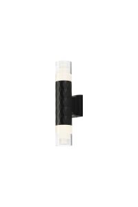 Gullo Diamond Pattern Wall Lamp With Tier Pattern Acrylic Shade, 2 x GU10, IP54, Black/Clear, 2yrs Warranty