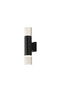 Gullo Diamond Pattern Wall Lamp With Bubble Acrylic Shade, 2 x GU10, IP54, Black/Clear, 2yrs Warranty