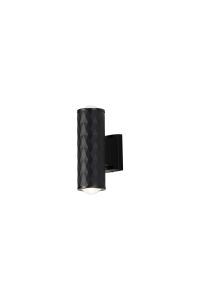 Gullo Diamond Pattern Wall Lamp With Dome Acrylic Shade, 2 x GU10, IP54, Black/Clear/Frosted, 2yrs Warranty