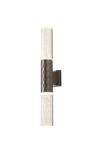 Gullo Diamond Pattern Wall Lamp With Bubble Acrylic Shade, 2 x GU10, IP54, Dark Brown/Clear, 2yrs Warranty