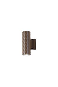 Gullo Diamond Pattern Wall Lamp With Dome Acrylic Shade, 2 x GU10, IP54, Dark Brown/Clear/Frosted, 2yrs Warranty
