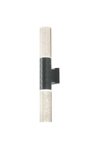Gullo Diamond Pattern Wall Lamp With Bubble Acrylic Shade, 2 x GU10, IP54, Grey/Clear, 2yrs Warranty