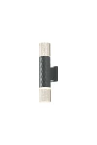 Gullo Diamond Pattern Wall Lamp With Bubble Acrylic Shade, 2 x GU10, IP54, Grey/Clear, 2yrs Warranty