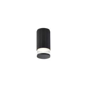 Gullo 6.7cm Ribbed Line Ceiling With X Pattern Acrylic Shade, 1 x GU10, IP54, Black/Clear/Frosted, 2yrs Warranty