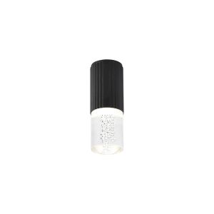 Gullo 6.7cm Ribbed Line Ceiling With Bubble Acrylic Shade, 1 x GU10, IP54, Black/Clear, 2yrs Warranty