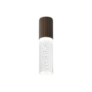 Gullo 6.7cm Ribbed Line Ceiling With Bubble Acrylic Shade, 1 x GU10, IP54, Dark Brown/Clear, 2yrs Warranty