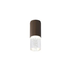 Gullo 6.7cm Ribbed Line Ceiling With Bubble Acrylic Shade, 1 x GU10, IP54, Dark Brown/Clear, 2yrs Warranty