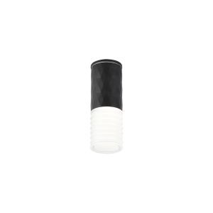 Gullo 6.4cm Diamond Pattern Ceiling With Horizontal Line Acrylic Shade, 1 x GU10, IP54, Black/Clear/Frosted, 2yrs Warranty
