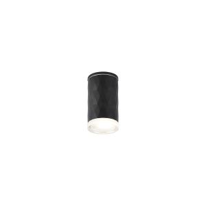 Gullo 6.4cm Diamond Pattern Ceiling With Shallow Acrylic Shade, 1 x GU10, IP54, Black/Clear/Frosted, 2yrs Warranty