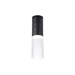Gullo 6.4cm Diamond Pattern Ceiling With Tall Diagonal Pattern Acrylic Shade, 1 x GU10, IP54, Black/Clear/Frosted, 2yrs Warranty