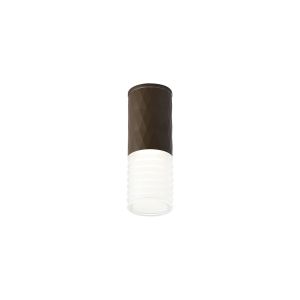 Gullo 6.4cm Diamond Pattern Ceiling With Horizontal Line Acrylic Shade, 1 x GU10, IP54, Dark Brown/Clear/Frosted, 2yrs Warranty