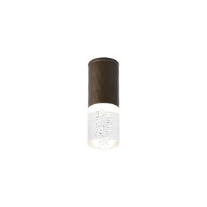 Gullo 6.4cm Diamond Pattern Ceiling With Bubble Acrylic Shade, 1 x GU10, IP54, Dark Brown/Clear, 2yrs Warranty