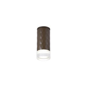 Gullo 6.4cm Diamond Pattern Ceiling With Short Diagonal Pattern Acrylic Shade, 1 x GU10, IP54, Dark Brown/Clear/Frosted, 2yrs Warranty