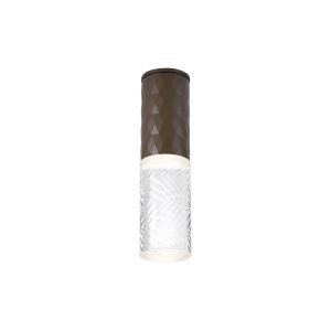 Gullo 6.4cm Diamond Pattern Ceiling With Tall Diagonal Pattern Acrylic Shade, 1 x GU10, IP54, Dark Brown/Clear/Frosted, 2yrs Warranty