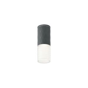 Gullo 6.4cm Diamond Pattern Ceiling With Horizontal Line Acrylic Shade, 1 x GU10, IP54, Grey/Clear/Frosted, 2yrs Warranty