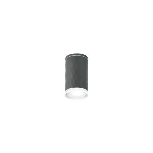 Gullo 6.4cm Diamond Pattern Ceiling With Shallow Acrylic Shade, 1 x GU10, IP54, Grey/Clear/Frosted, 2yrs Warranty