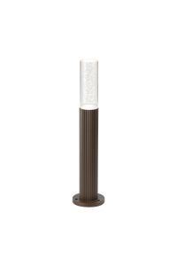 Gullo Ribbed Line 35cm Post Lamp With Bubble Acrylic Shade, 1 x GU10, IP54, Dark Brown/Clear, 2yrs Warranty